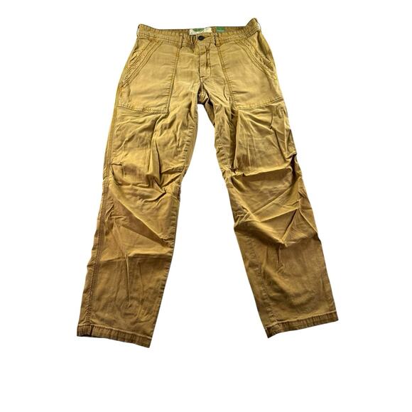 Anthropologie Wanderer Pants Womens Size 27 Tan Linen Blend Utility - Picture 1 of 6